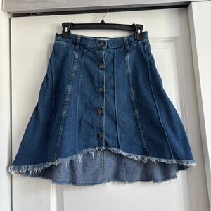 Vintage‎ Women’s Sun River Denim Button Down Mini Skirt Sz 26 Western
